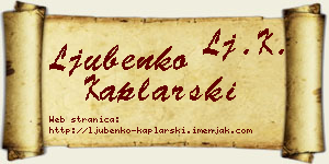Ljubenko Kaplarski vizit kartica